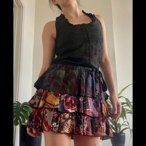 Brown sundress with ruffle skirt